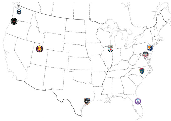 MLS Map, Teams