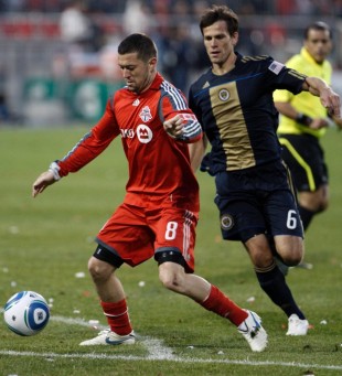 Dan Gargan against the Union for Toronto FC in 2010.