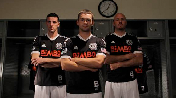 Philadelphia Union Home football shirt 2012 - 2013. Sponsored by Bimbo