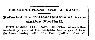 Cosmopolitans top Philly 12-1-1893 NYT