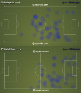 Nogueira wandered too much to be an effective partner for Edu in the first half.