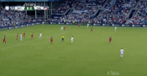 If the Union's defensive line loses its shape, KC can quickly tear it apart. (click to play)