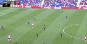 Wenger follows the ball instead of the man as Grella plays a quick 1-2 to set up what should have been another NYRB goal (click to play). 