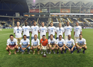 West Chester United honored at PPL Park before the Union's US Open Cup semifinal against Chicago in August. (Photo courtesy of Blaise Santangelo.)