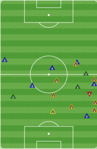 Warren Creavalle's incredibly busy defensive first half. Very often pulled far from the center. 