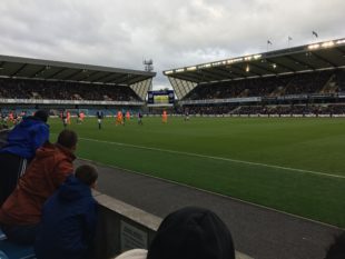 The author's view at The Den for Millwall-Ipswich. Not a bad seat in the bad house. (Photo: Dan Walsh)