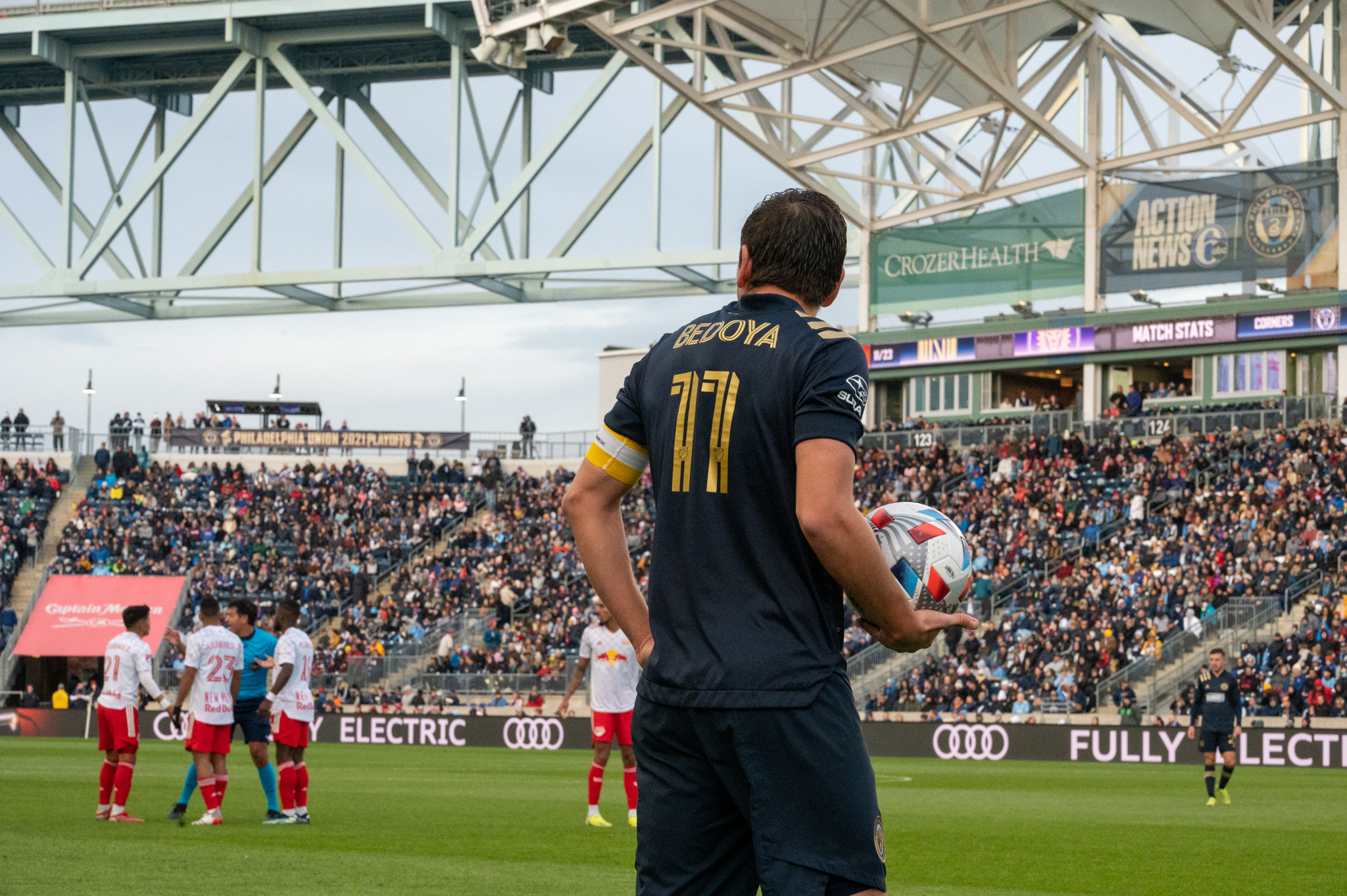 Philadelphia Union defender Jakob Glesnes celebrates his game-winning  overtime playoff goal against the New York Red Bull Stock Photo - Alamy