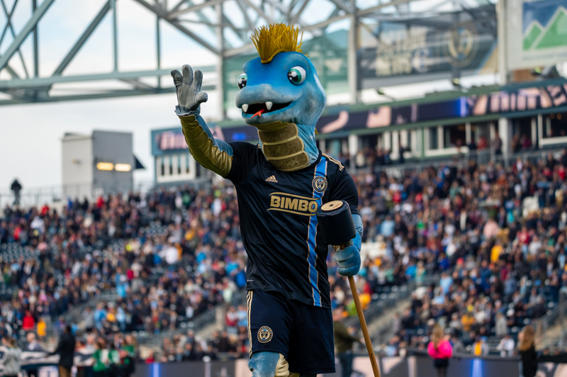 Philadelphia Union mascot Phang looks on during the Leagues Cup