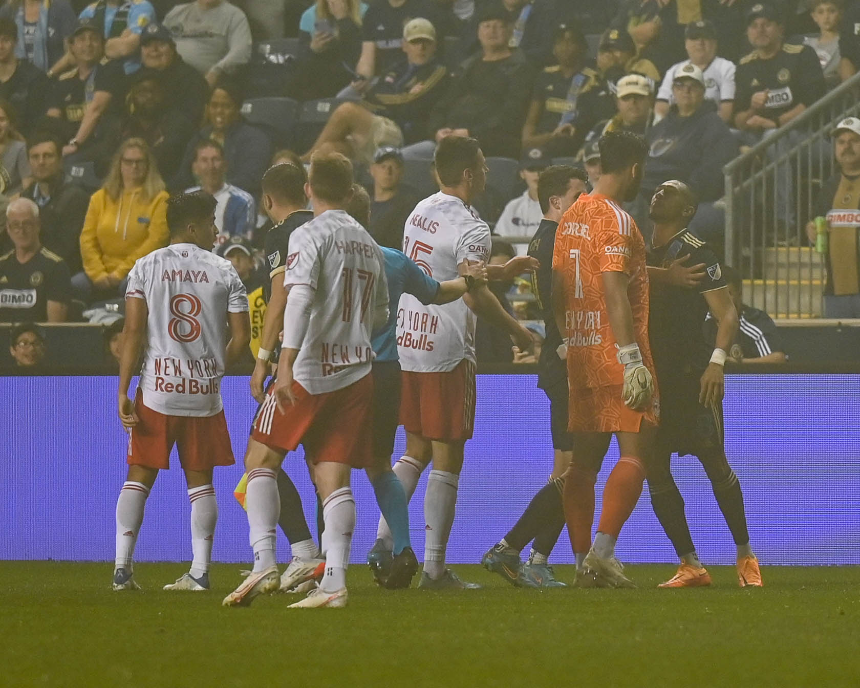 Harrison, New Jersey, USA. 3rd Sep, 2022. Philadelphia Union defender  MATTHEW REAL (2) and New York Red Bulls defender DYLAN NEALIS (12) action  at Red Bull Arena in Harrison New Jersey Philadelphia