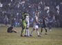 Orlando goal keeper, Mason Stajduhar and Antônio Carlos hug in celebration after defeating the Union.
