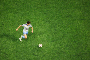 Philadelphia Union midfielder Quinn Sullivan advances the ball in the second half of the Union’s 3-1 win over the Timbers at Providence Park in Portland, Ore. on Saturday night, March 23, 2024. (Darby Winter/Special to The Philly Soccer Page)