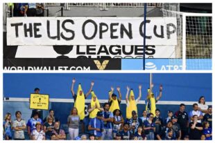 In protest of the Union and other MLS teams not being included in the US Open Cup, a sign in protest is hung in the river end. Fans dressed as bananas also showed up in the River End with a sign saying "Save the Cup but only after the 20:10." referring to the minute members of the Sons of Ben were going to walk out of the stadium in protest.