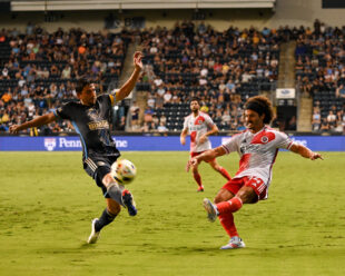 Ryan Spaulding shot is blocked by Captain, Alejandro Bedoya.