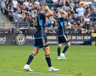 Tia Baribo and Daniel Gazdag react in the same way to missing another scoring opportunity.