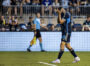 Philadelphia Union striker Tai Baribo reacts after missing a shot in the first half of the Union’s 1-0 loss to the Columbus Crew at Subaru Park in Chester, Pa. on Wednesday night, August 28, 2024. (Kyle Grantham/Philly Soccer Page)