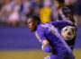 Goalkeeper Andre Blake looks for an opening to throw a pass.