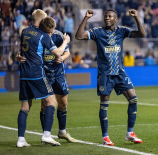 CHESTER, PA - The Philadelphia Union celebrated a decisive 3-0 victory over Atlanta United FC at Subaru Park on Saturday evening.  Homegrown midfielder Quinn Sullivan opened the scoring in the first half, setting the tone for the Union's dominant performance. Second-half goals from defender Danley Jean Jacques and forward Tai Baribo sealed the win for Philadelphia, sending the home crowd into cheers.

Photo by Ron Soliman