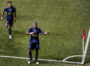 Philadelphia Union center back Olwethu Makhanya celebrates his game-winning goal in the second half of the Union’s 3-2 win over the Red Bulls in their quarterfinal match of the Lamar Hunt U.S. Open Cup at Subaru Park on Wednesday night, August 13, 2025.