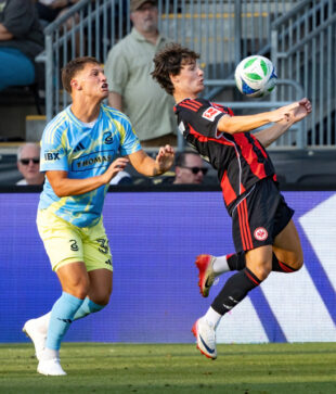 The Philadelphia Union and Germany's Eintracht Frankfurt played to a 2-2 tie on Saturday at Subaru Park as part of the “Sister City Showdown”. Goals from Bruno Damiani and Chris Donovan for the Union matched those from Jonathan Burkardt and Elye Wahi for Frankfurt. A special moment was Union Academy product Paxten Aaronson playing against his old team for the first time since leaving in 2022. 

Photos by Ron Soliman