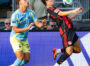 The Philadelphia Union and Germany's Eintracht Frankfurt played to a 2-2 tie on Saturday at Subaru Park as part of the “Sister City Showdown”. Goals from Bruno Damiani and Chris Donovan for the Union matched those from Jonathan Burkardt and Elye Wahi for Frankfurt. A special moment was Union Academy product Paxten Aaronson playing against his old team for the first time since leaving in 2022. 

Photos by Ron Soliman