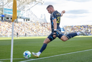 In a high-stakes match, the Philadelphia Union secured a critical 1-0 victory over the New England Revolution. The winning goal was scored by Bruno Damiani in the 71st minute, his sixth of the season. The Union's defense, led by a crucial stoppage-time save from goalkeeper Andre Blake, held firm to seal the win. This victory not only broke a two-game losing streak for Philadelphia but also extended its league-leading points total to 60.
Photo by Ron Soliman