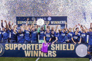 Philadelphia Union are the 2025 Supporters’ Shield Winners after beating New York City FC during a match 1-0 at Subaru Park on Saturday, October 4, 2025. 

Photo by Ron Soliman