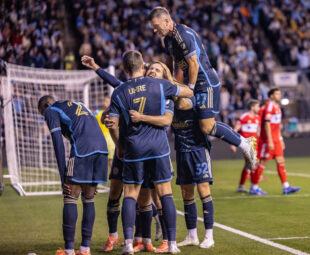 Philadelphia Union showed resilience at Subaru Park on Sunday night, reclaiming victory in a penalty shootout against Chicago Fire FC after a two-goal lead slipped away. Goals from Indiana Vassilev and Milan Iloski set the tone, and Jesús Bueno sealed the win from the spot. The Union are now one win away from the Eastern Conference semifinals. Photo by Ron Soliman
